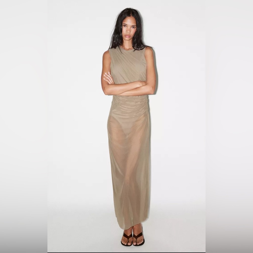 Zara Tan Maxi Dress